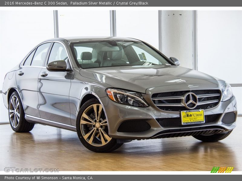 Palladium Silver Metallic / Crystal Grey/Black 2016 Mercedes-Benz C 300 Sedan