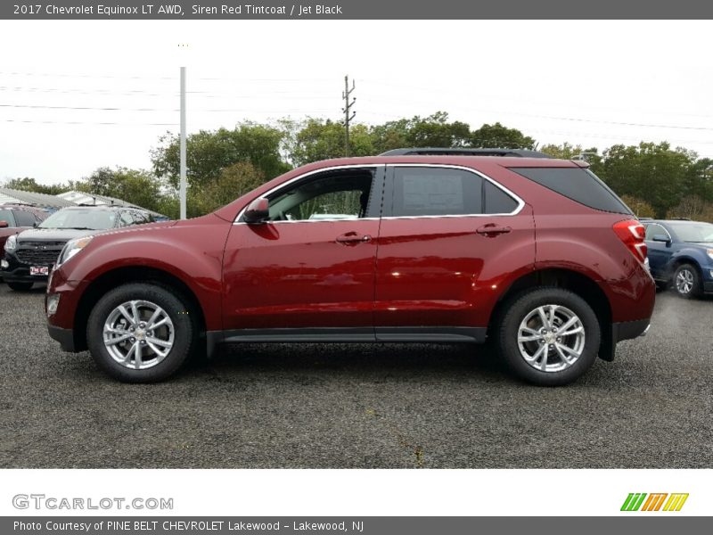 Siren Red Tintcoat / Jet Black 2017 Chevrolet Equinox LT AWD