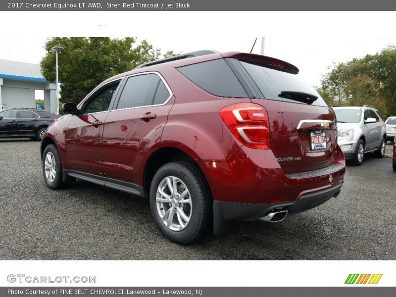 Siren Red Tintcoat / Jet Black 2017 Chevrolet Equinox LT AWD