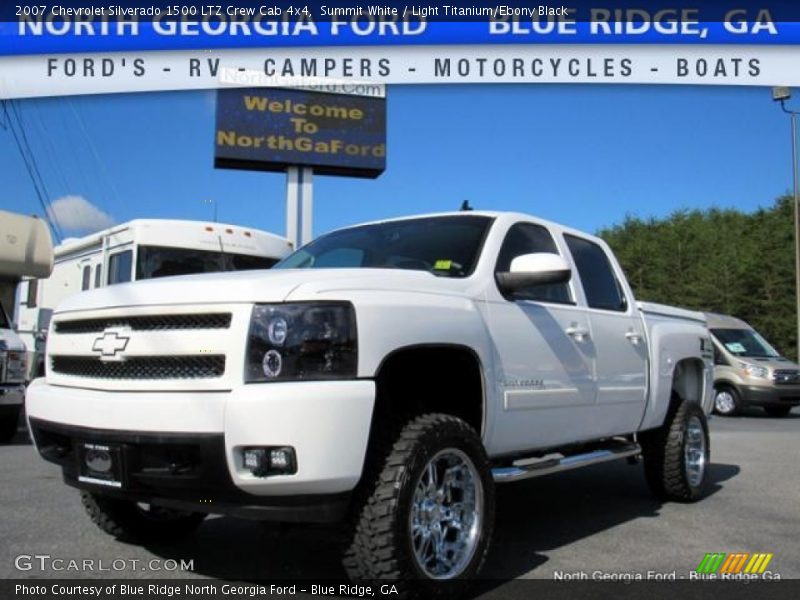 Summit White / Light Titanium/Ebony Black 2007 Chevrolet Silverado 1500 LTZ Crew Cab 4x4