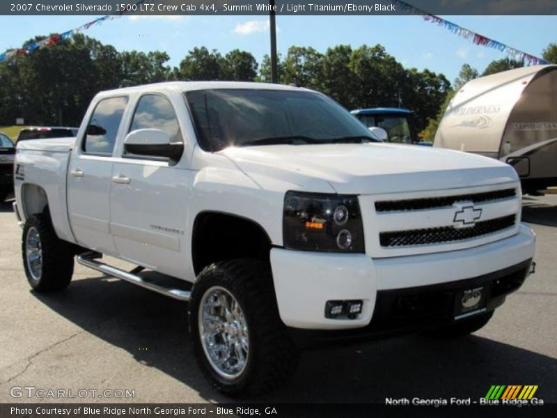 Summit White / Light Titanium/Ebony Black 2007 Chevrolet Silverado 1500 LTZ Crew Cab 4x4