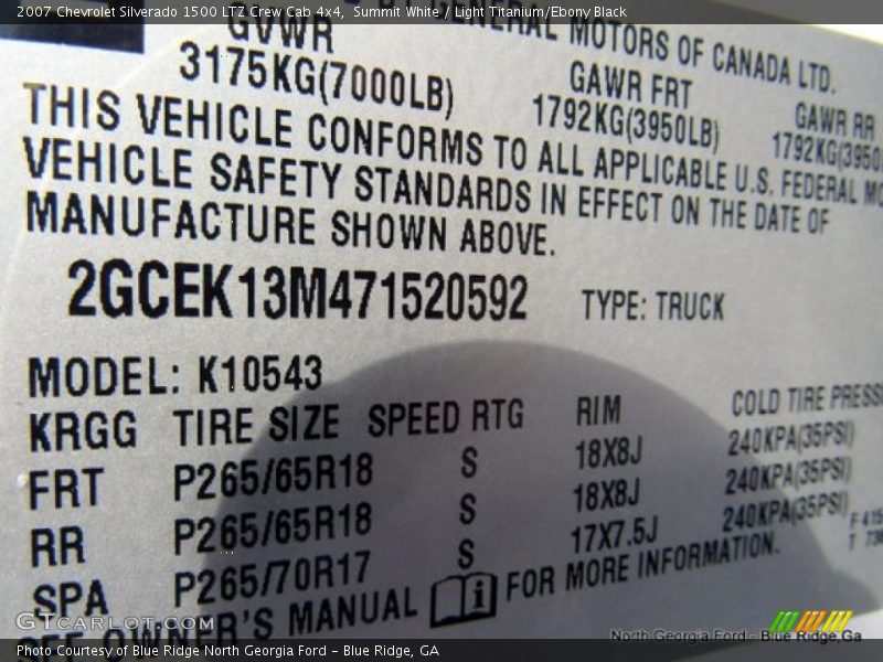 Summit White / Light Titanium/Ebony Black 2007 Chevrolet Silverado 1500 LTZ Crew Cab 4x4