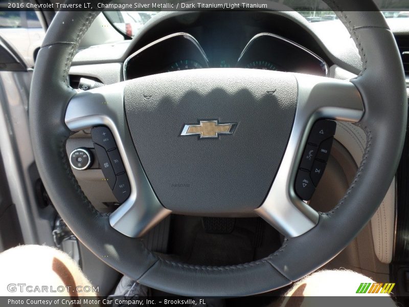 Champagne Silver Metallic / Dark Titanium/Light Titanium 2016 Chevrolet Traverse LT