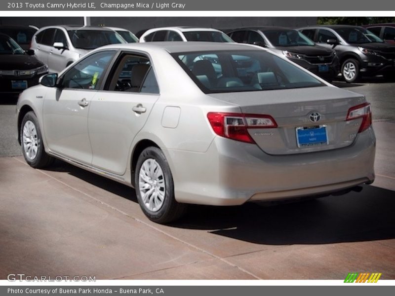 Champagne Mica / Light Gray 2013 Toyota Camry Hybrid LE