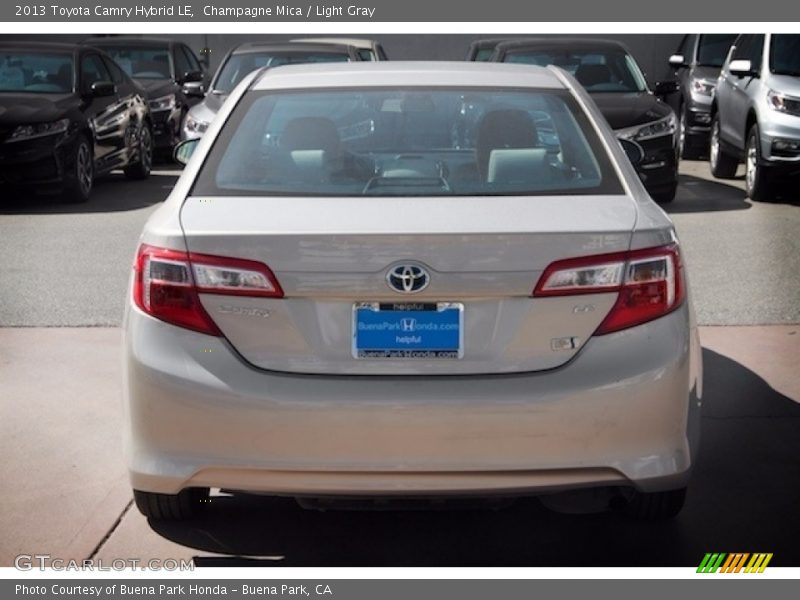 Champagne Mica / Light Gray 2013 Toyota Camry Hybrid LE