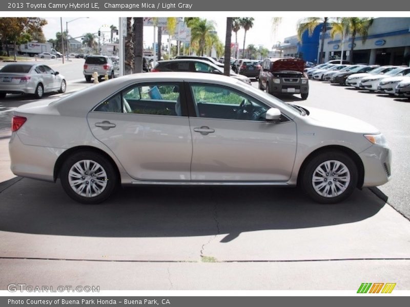 Champagne Mica / Light Gray 2013 Toyota Camry Hybrid LE