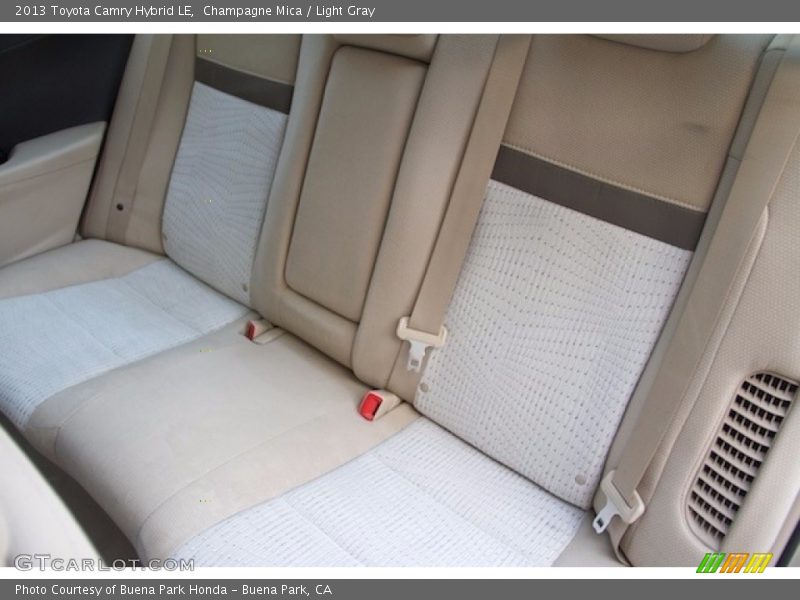 Champagne Mica / Light Gray 2013 Toyota Camry Hybrid LE