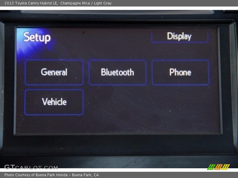 Champagne Mica / Light Gray 2013 Toyota Camry Hybrid LE