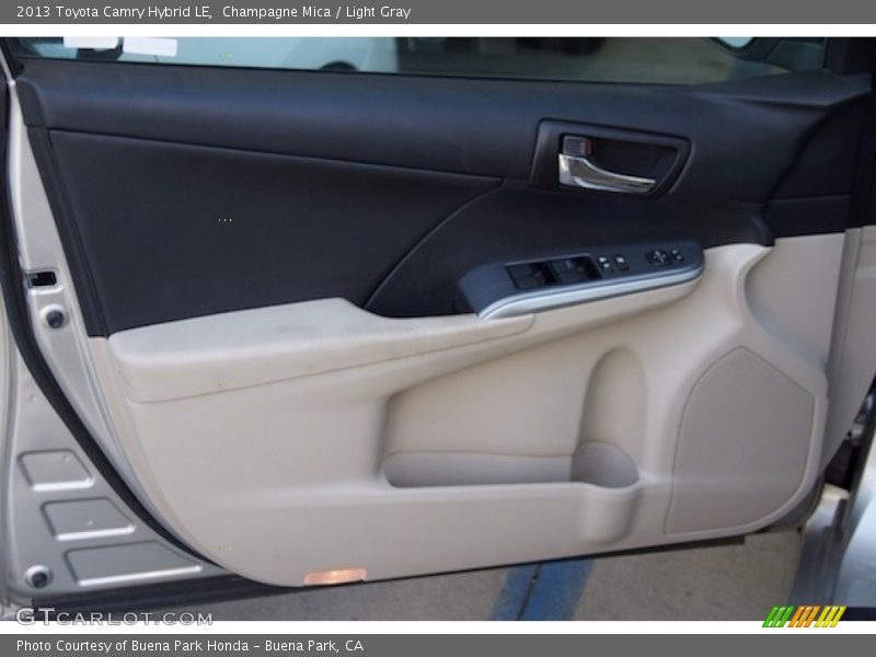 Champagne Mica / Light Gray 2013 Toyota Camry Hybrid LE