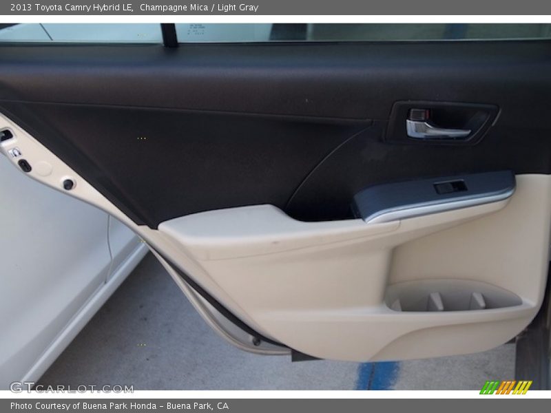 Champagne Mica / Light Gray 2013 Toyota Camry Hybrid LE