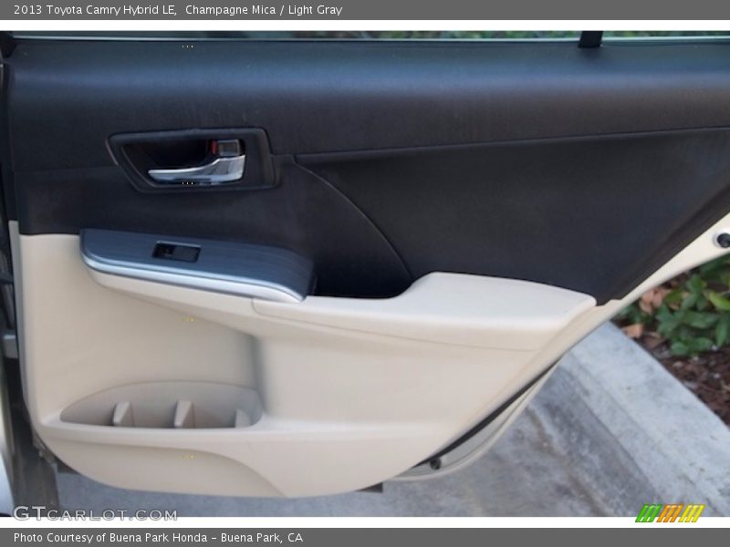 Champagne Mica / Light Gray 2013 Toyota Camry Hybrid LE