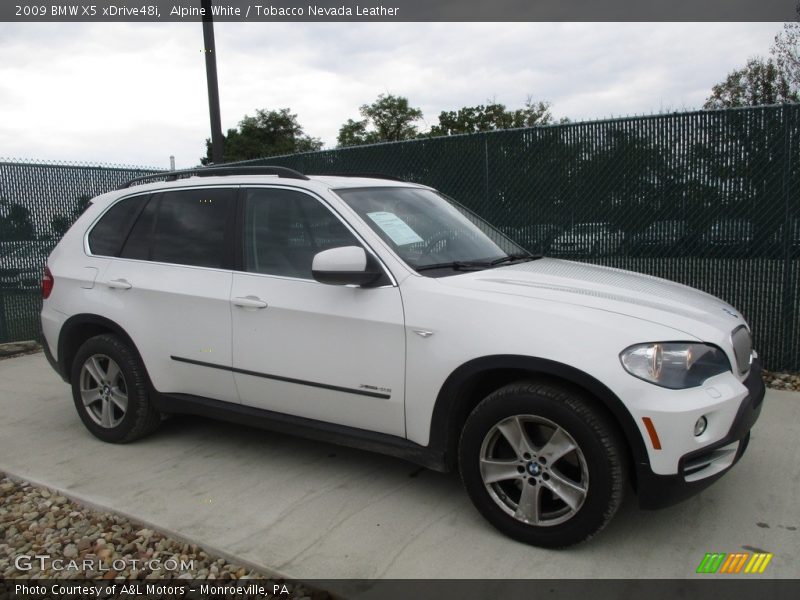 Alpine White / Tobacco Nevada Leather 2009 BMW X5 xDrive48i