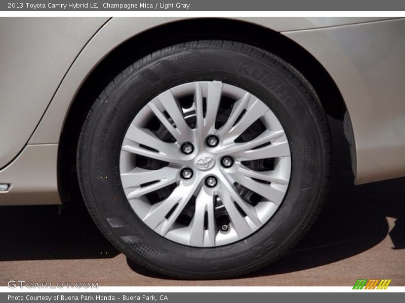 Champagne Mica / Light Gray 2013 Toyota Camry Hybrid LE