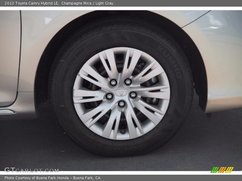 Champagne Mica / Light Gray 2013 Toyota Camry Hybrid LE