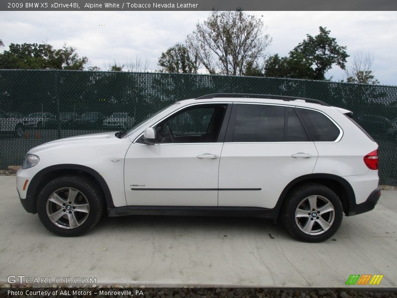 Alpine White / Tobacco Nevada Leather 2009 BMW X5 xDrive48i