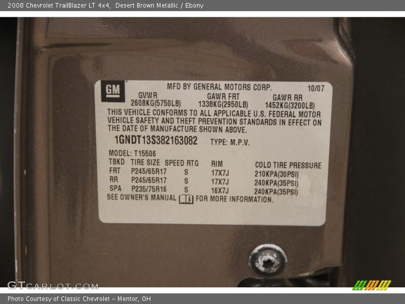 Desert Brown Metallic / Ebony 2008 Chevrolet TrailBlazer LT 4x4