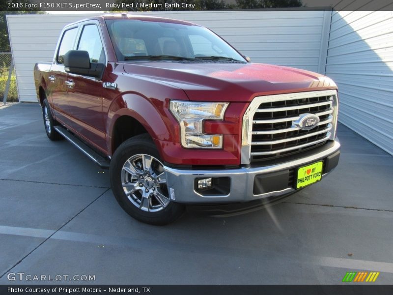 Ruby Red / Medium Earth Gray 2016 Ford F150 XLT SuperCrew