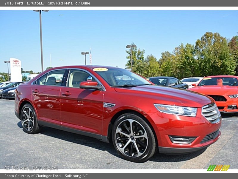 Ruby Red Metallic / Dune 2015 Ford Taurus SEL