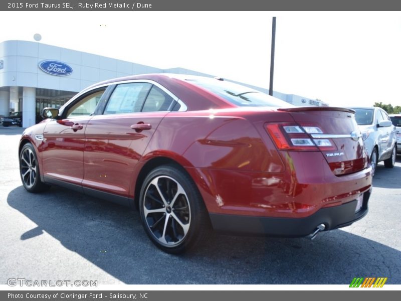 Ruby Red Metallic / Dune 2015 Ford Taurus SEL