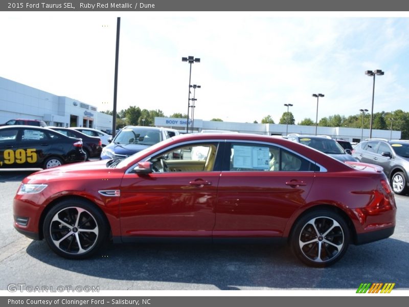 Ruby Red Metallic / Dune 2015 Ford Taurus SEL