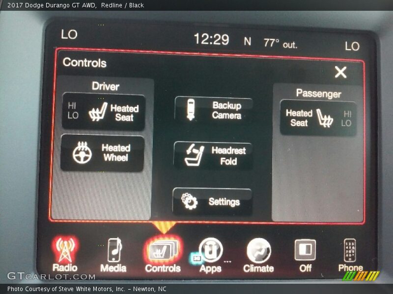 Controls of 2017 Durango GT AWD