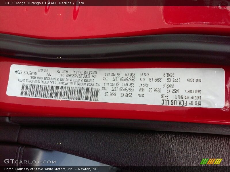 Redline / Black 2017 Dodge Durango GT AWD