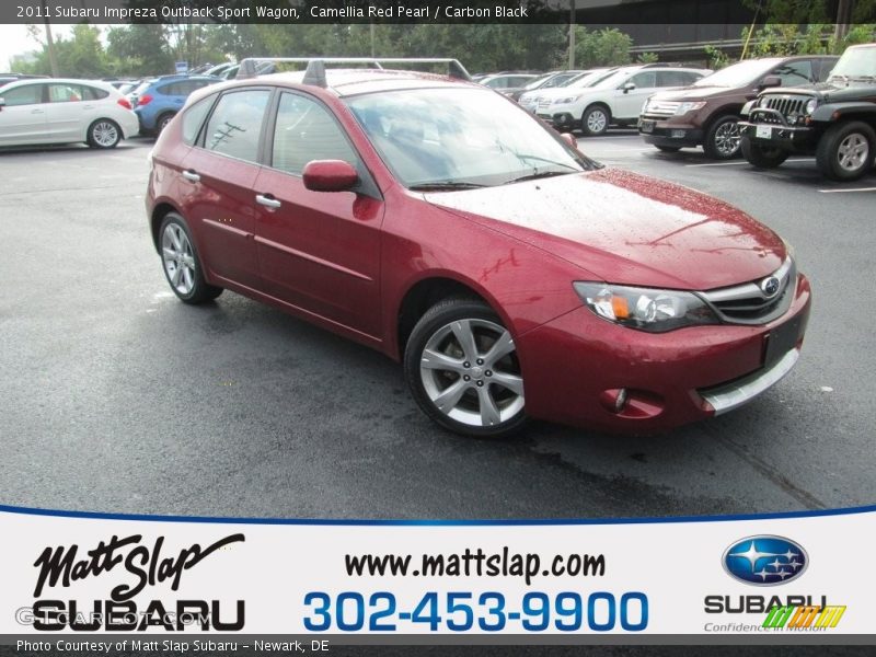 Camellia Red Pearl / Carbon Black 2011 Subaru Impreza Outback Sport Wagon