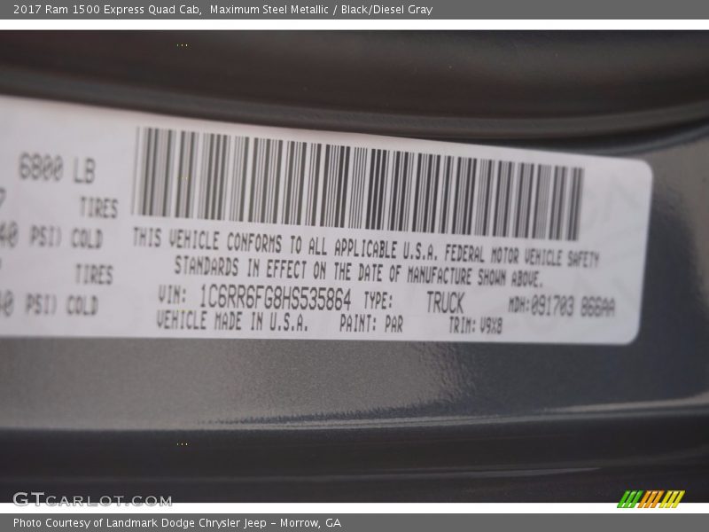 2017 1500 Express Quad Cab Maximum Steel Metallic Color Code PAR