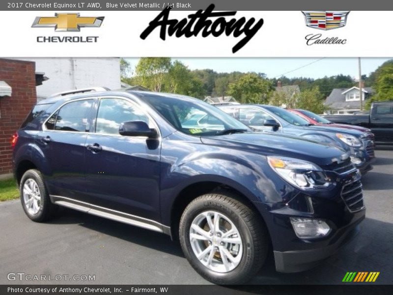 Blue Velvet Metallic / Jet Black 2017 Chevrolet Equinox LT AWD
