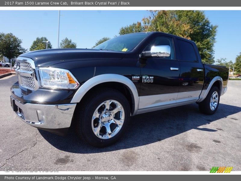 Brilliant Black Crystal Pearl / Black 2017 Ram 1500 Laramie Crew Cab
