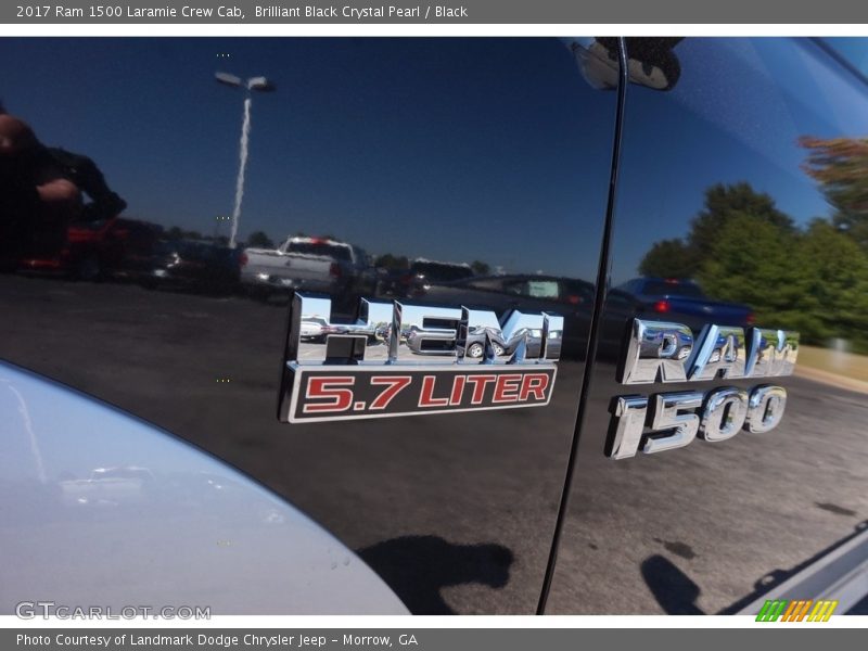 Brilliant Black Crystal Pearl / Black 2017 Ram 1500 Laramie Crew Cab