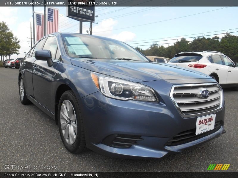 Lapis Blue Pearl / Slate Black 2015 Subaru Legacy 2.5i Premium
