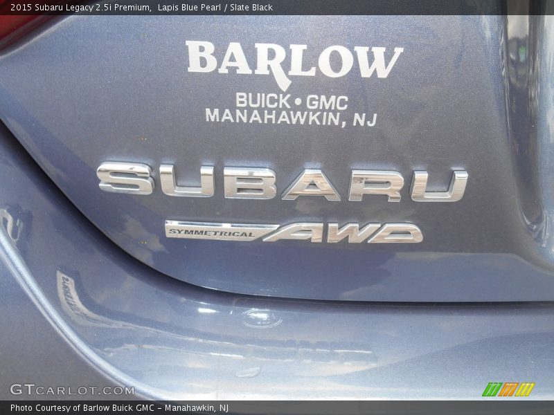 Lapis Blue Pearl / Slate Black 2015 Subaru Legacy 2.5i Premium