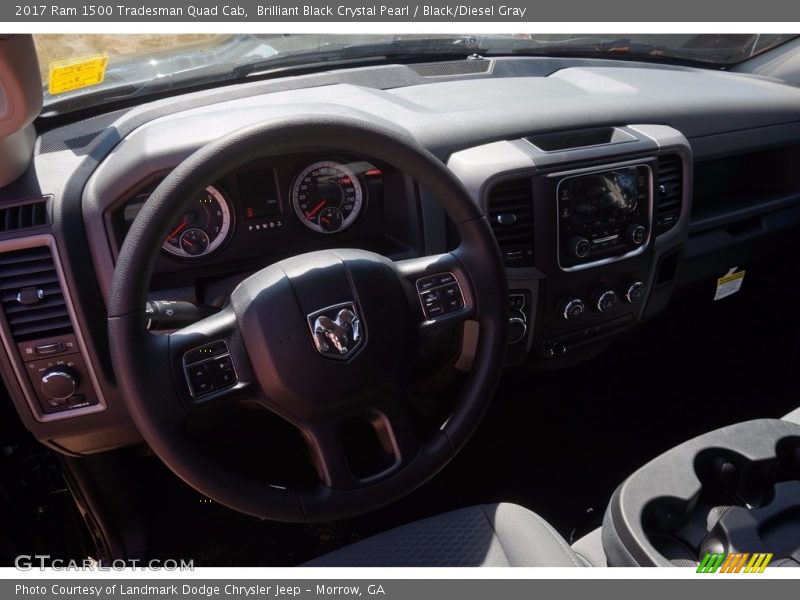 Brilliant Black Crystal Pearl / Black/Diesel Gray 2017 Ram 1500 Tradesman Quad Cab