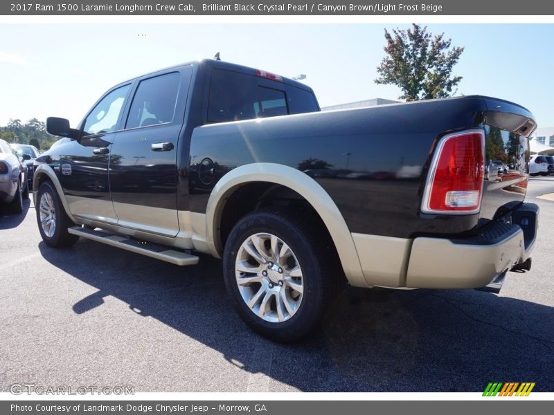Brilliant Black Crystal Pearl / Canyon Brown/Light Frost Beige 2017 Ram 1500 Laramie Longhorn Crew Cab