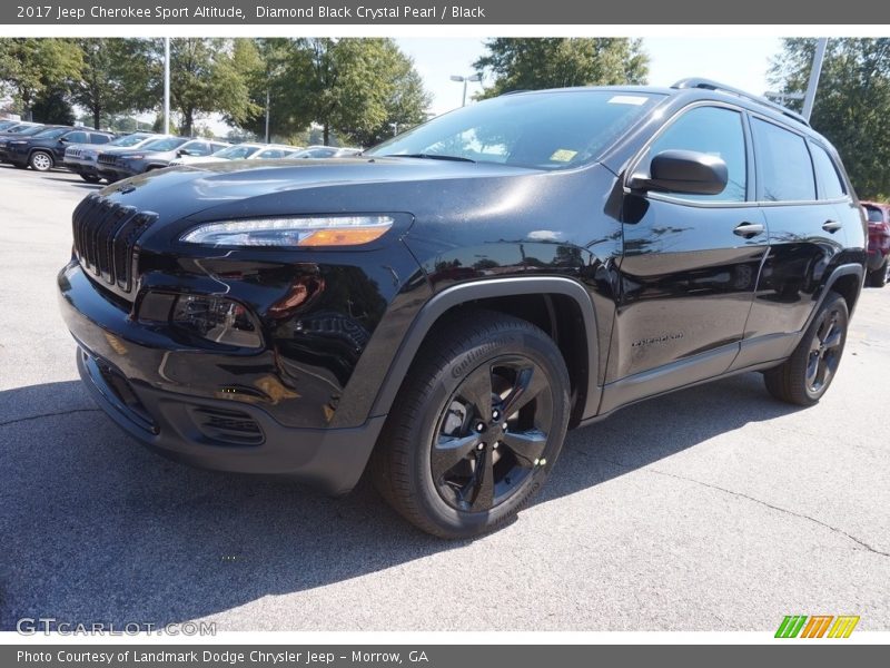 Diamond Black Crystal Pearl / Black 2017 Jeep Cherokee Sport Altitude