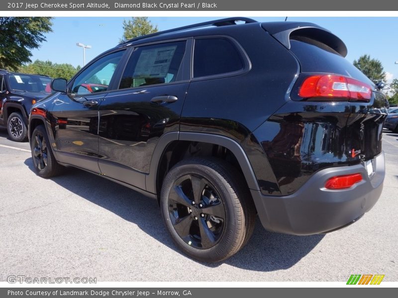 Diamond Black Crystal Pearl / Black 2017 Jeep Cherokee Sport Altitude