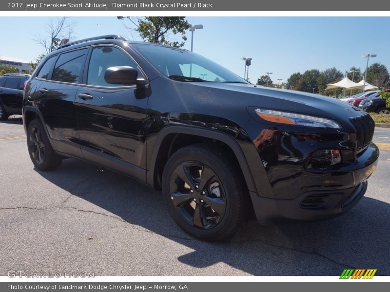 Diamond Black Crystal Pearl / Black 2017 Jeep Cherokee Sport Altitude