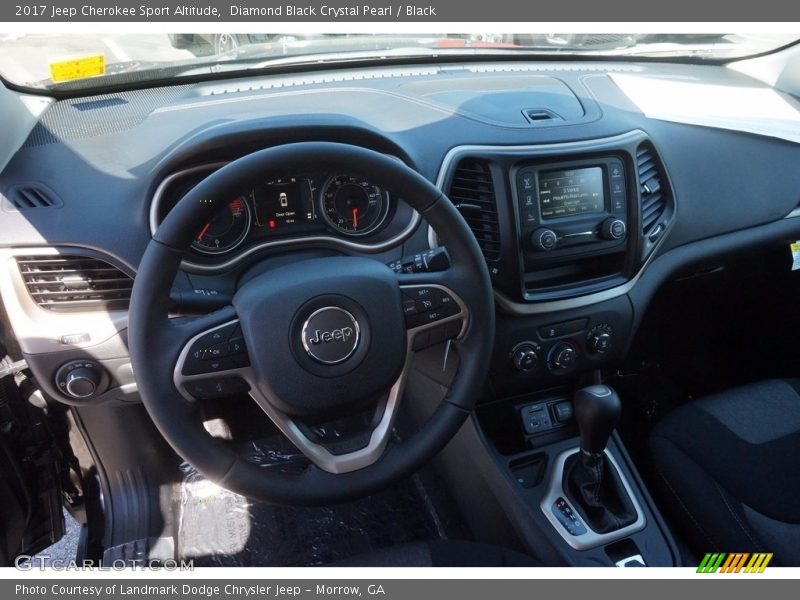 Diamond Black Crystal Pearl / Black 2017 Jeep Cherokee Sport Altitude