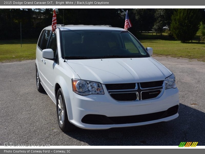 Bright White / Black/Light Graystone 2015 Dodge Grand Caravan SXT