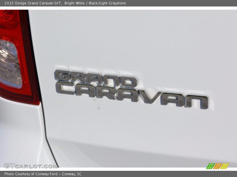 Bright White / Black/Light Graystone 2015 Dodge Grand Caravan SXT