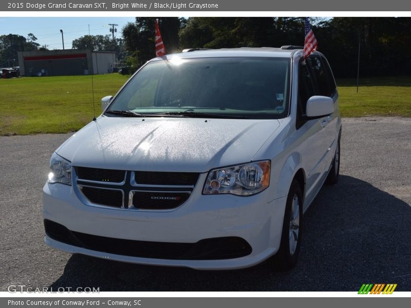 Bright White / Black/Light Graystone 2015 Dodge Grand Caravan SXT