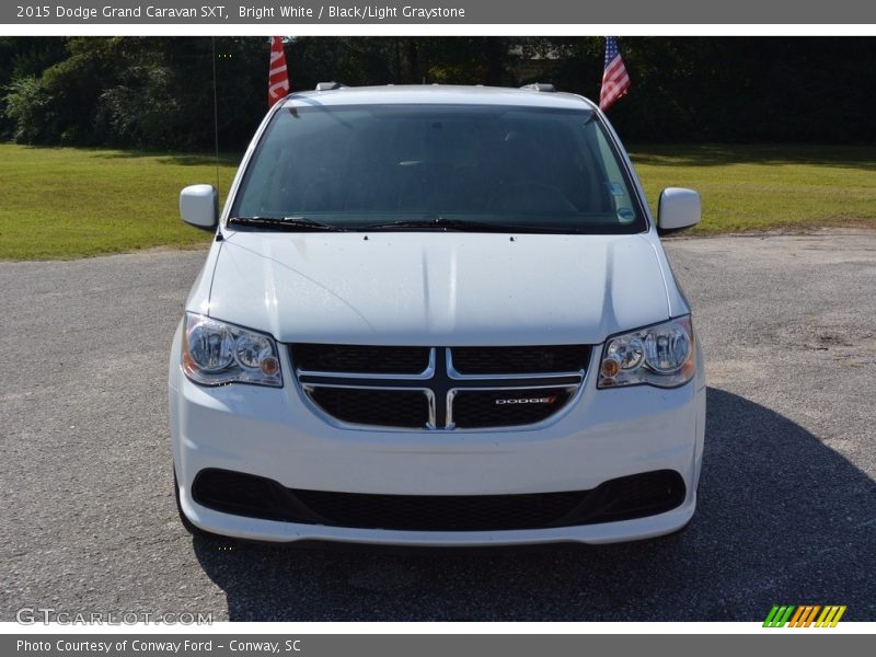 Bright White / Black/Light Graystone 2015 Dodge Grand Caravan SXT