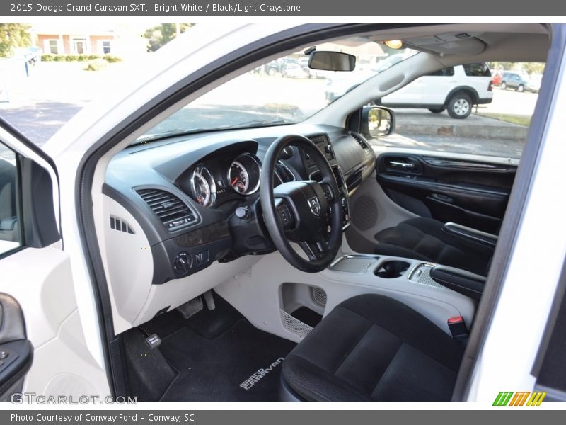 Bright White / Black/Light Graystone 2015 Dodge Grand Caravan SXT