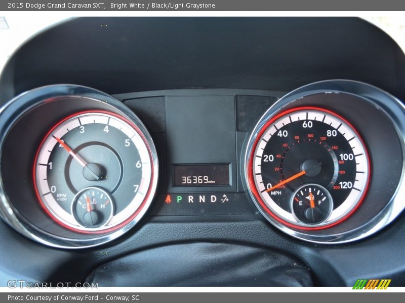 Bright White / Black/Light Graystone 2015 Dodge Grand Caravan SXT