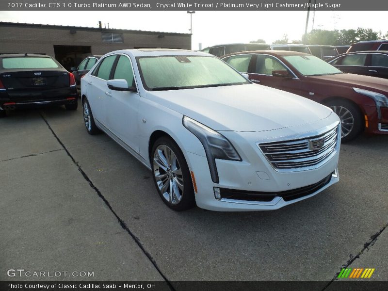 Crystal White Tricoat / Platinum Very Light Cashmere/Maple Sugar 2017 Cadillac CT6 3.0 Turbo Platinum AWD Sedan