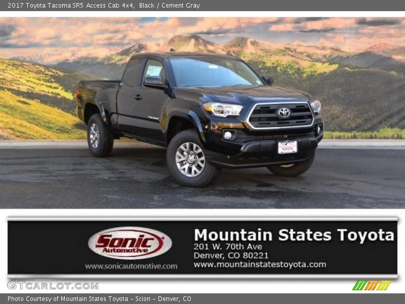 Black / Cement Gray 2017 Toyota Tacoma SR5 Access Cab 4x4