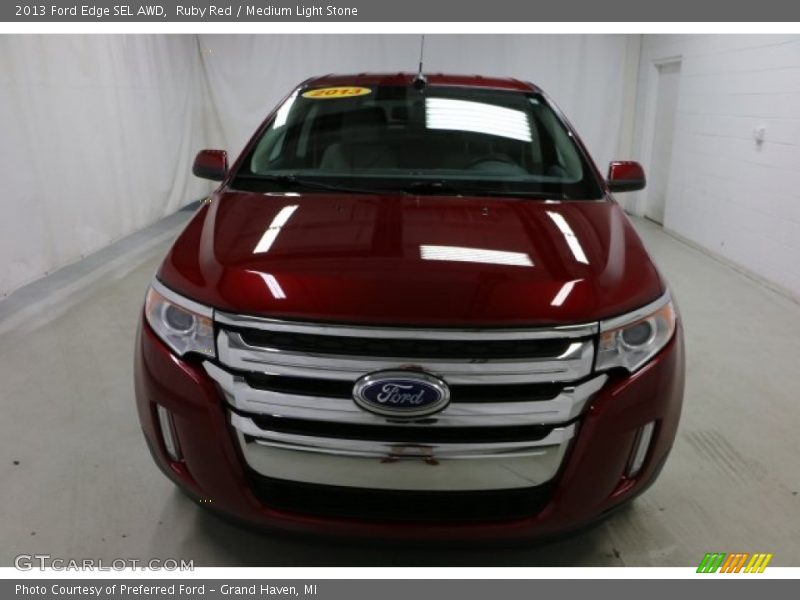 Ruby Red / Medium Light Stone 2013 Ford Edge SEL AWD