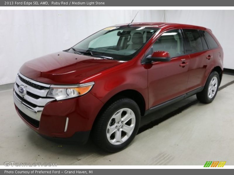Ruby Red / Medium Light Stone 2013 Ford Edge SEL AWD