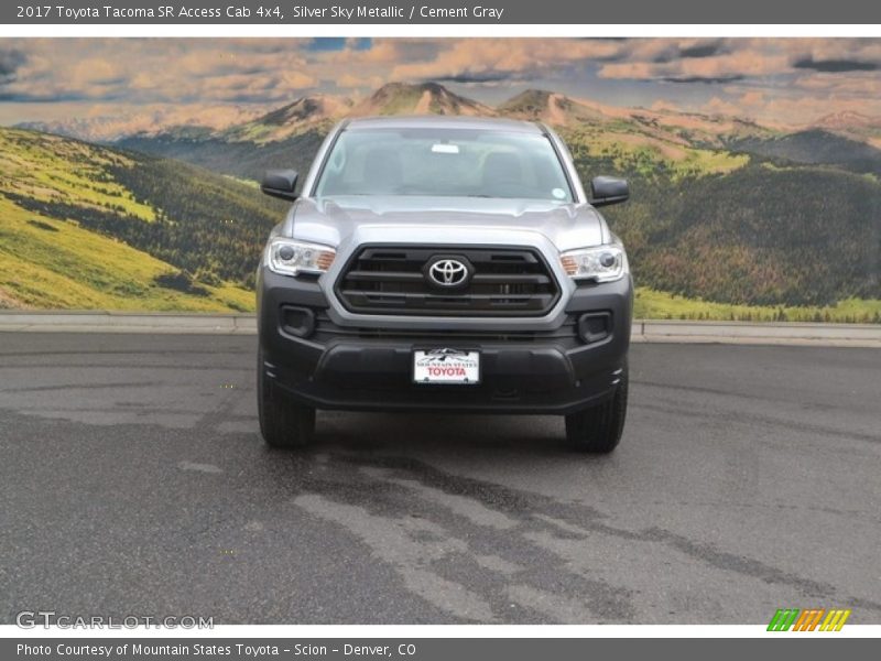 Silver Sky Metallic / Cement Gray 2017 Toyota Tacoma SR Access Cab 4x4